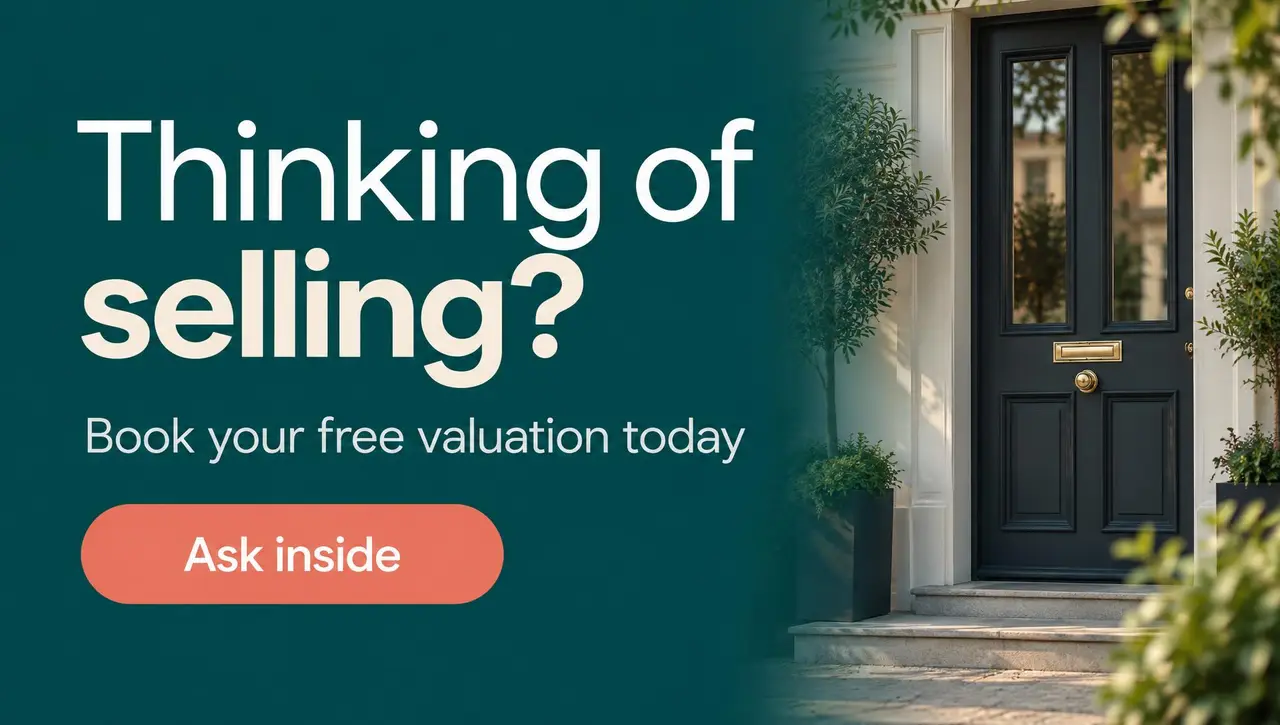Example advert: Thinking of selling? Book your free valuation today.
